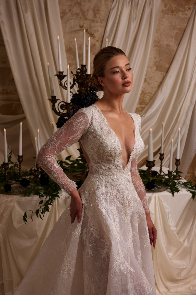 luxury bridal wedding dress soft sophistic