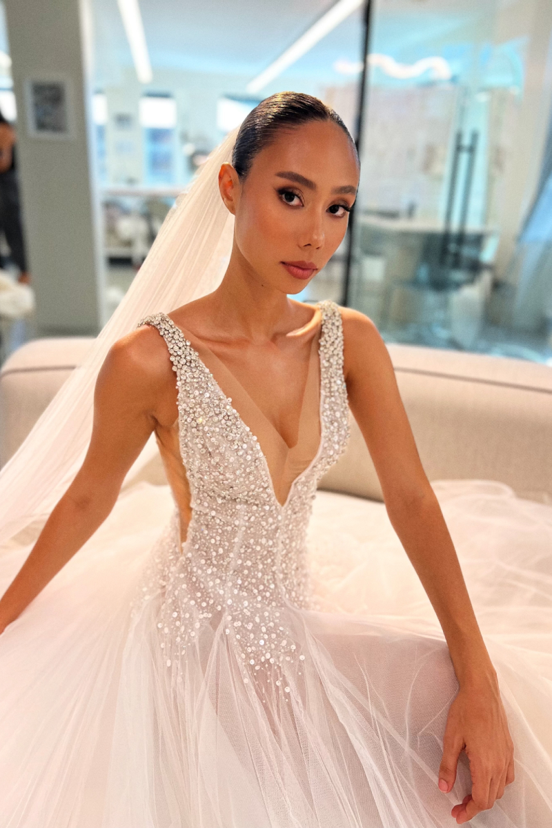 luxury bridal wedding dress soft sophistic