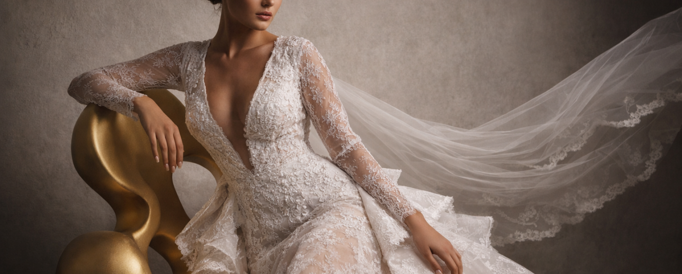 luxury bridal wedding dress soft sophistic