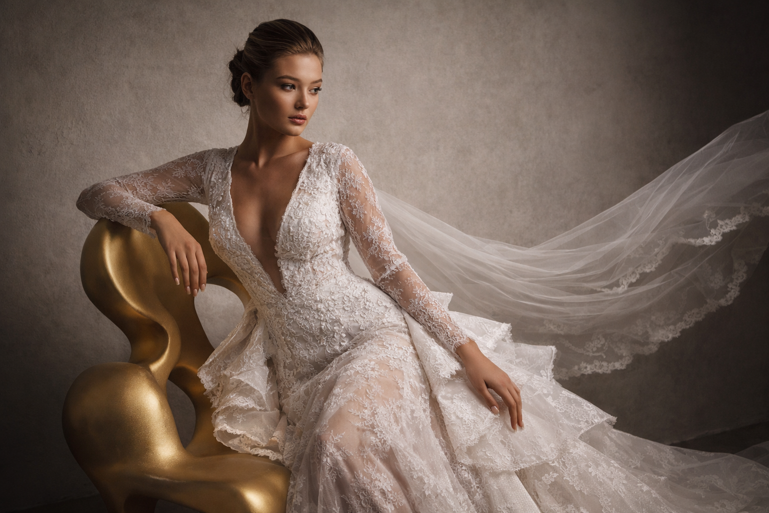 luxury bridal wedding dress soft sophistic