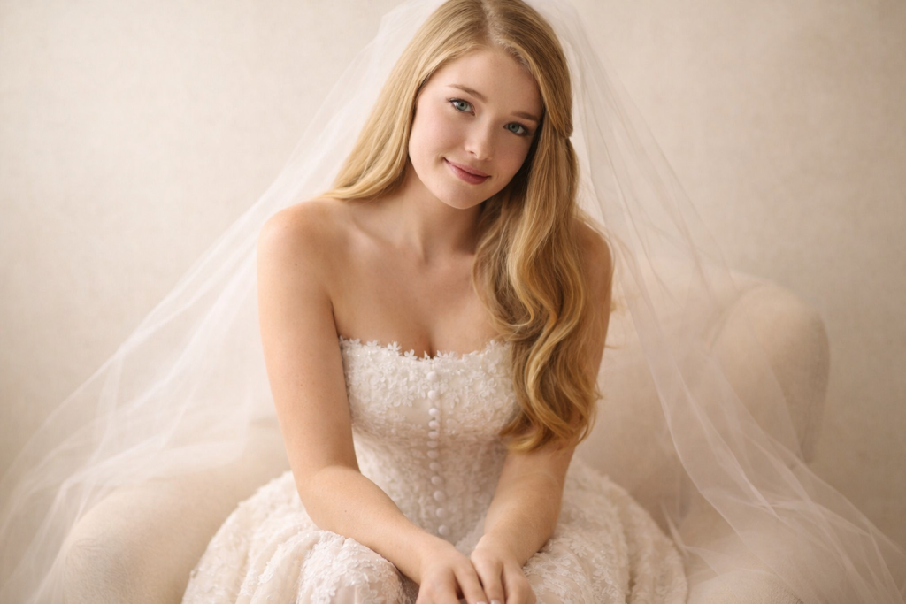 luxury bridal wedding dress soft sophistic