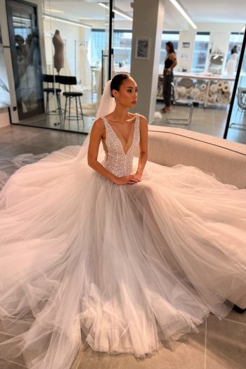 luxury bridal wedding dress soft sophistic