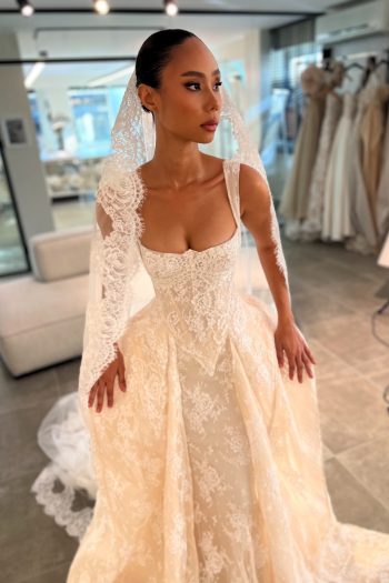 luxury bridal wedding dress soft sophistic