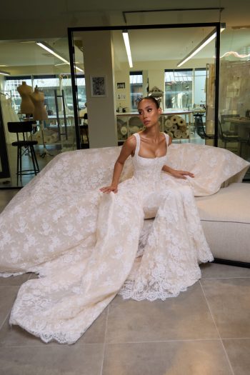 luxury bridal wedding dress soft sophistic